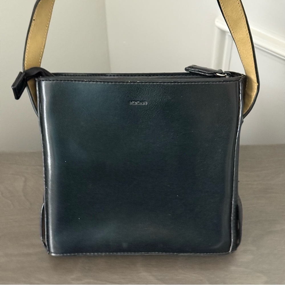 Mondani Black Faux Leather Crossbody Bag